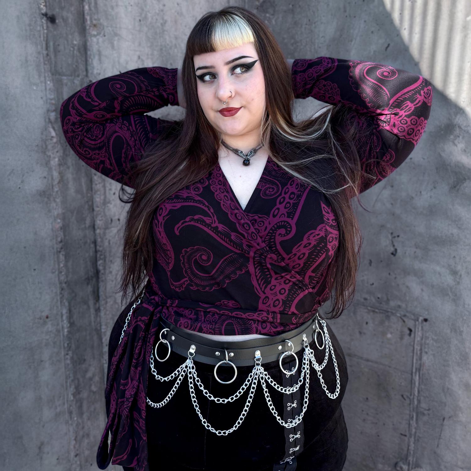 Organic Cotton Wrap Top - Kraken's Embrace