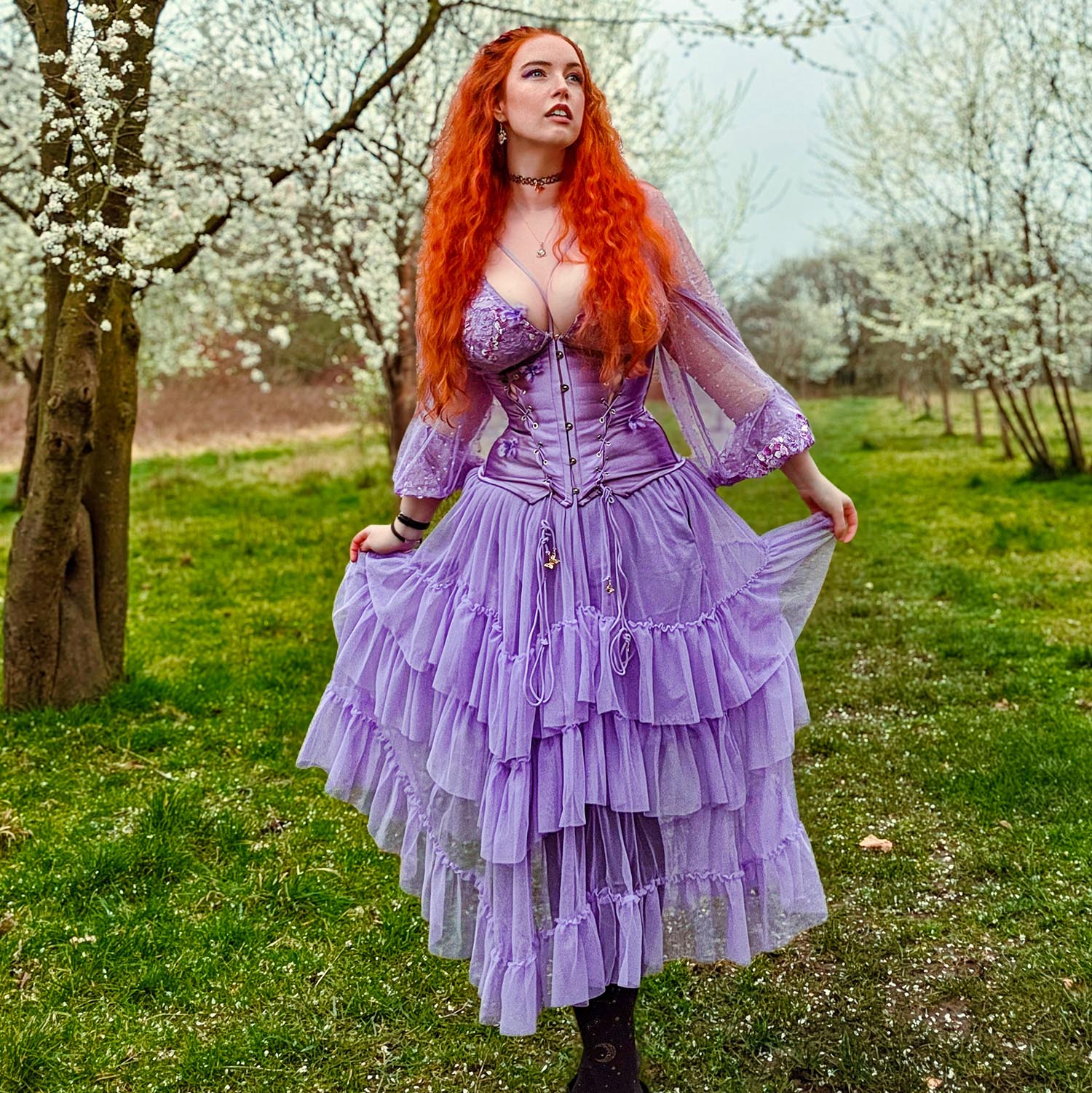 Lavender Fields Maxi Mesh Skirt | Alt Style | Snag Clothing – Snag US