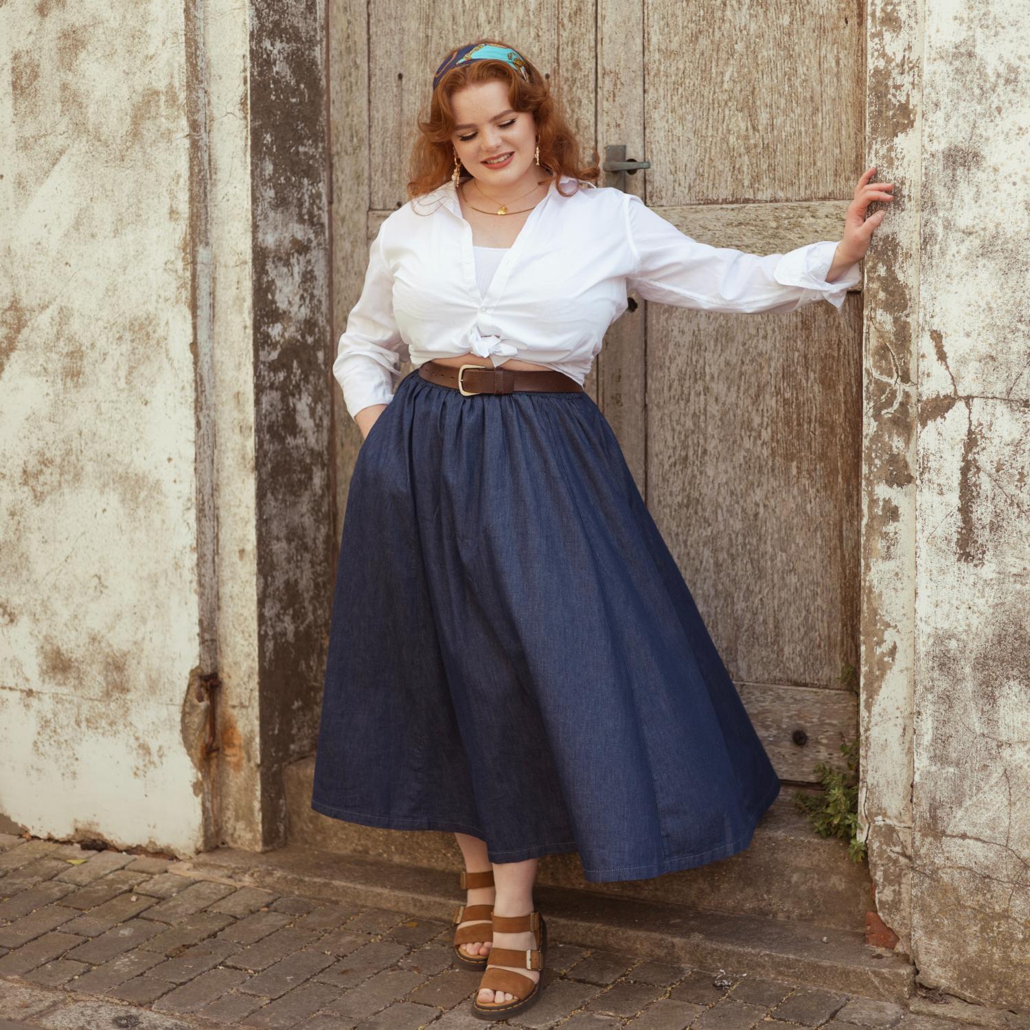 Maxi Chambray Skirt - Denim