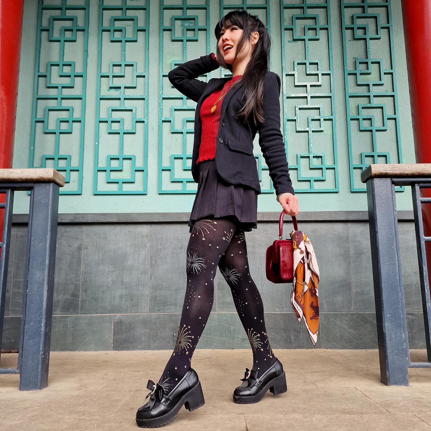 Opaque Tights - Glitter Fireworks