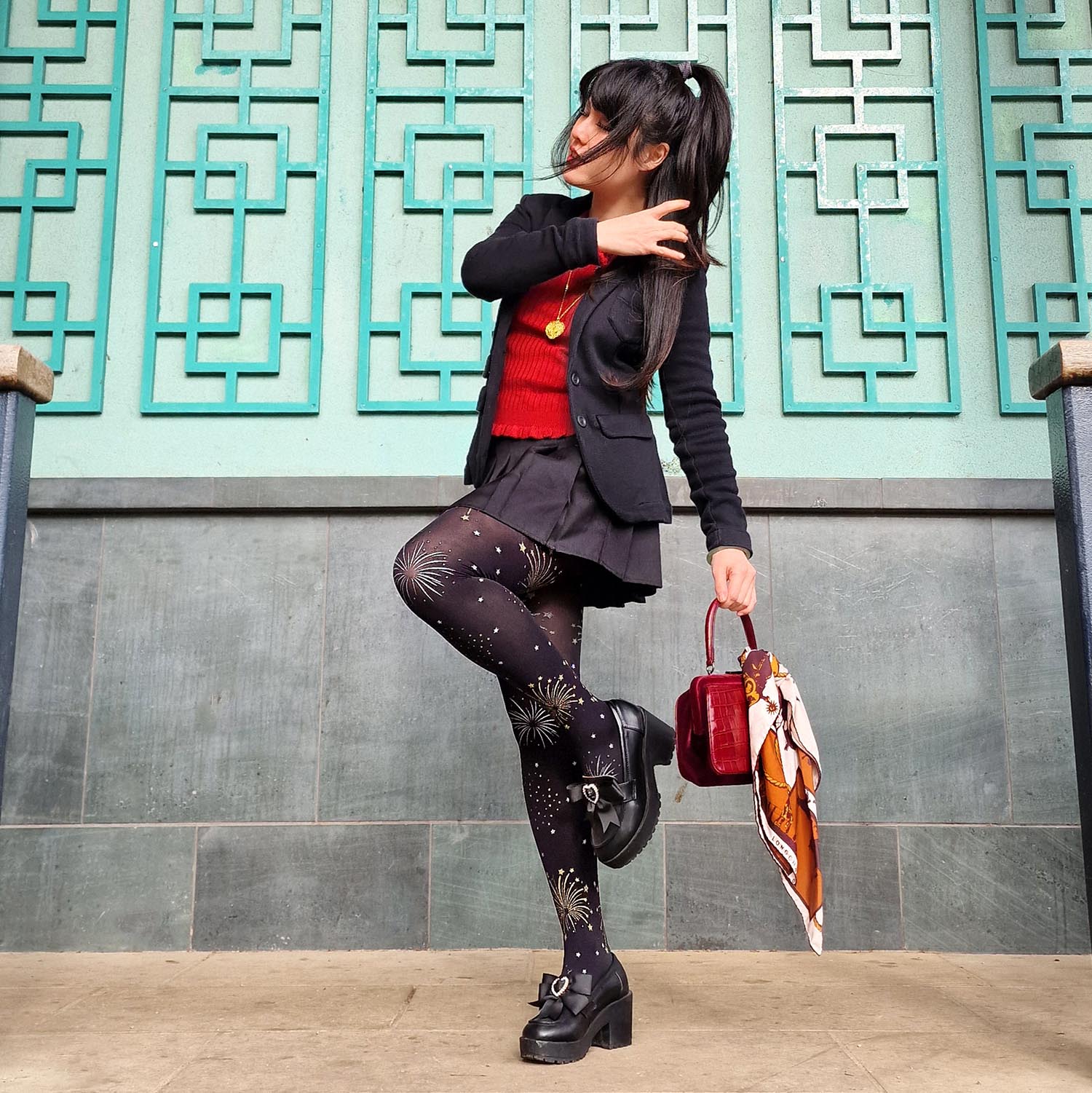 Opaque Tights - Glitter Fireworks