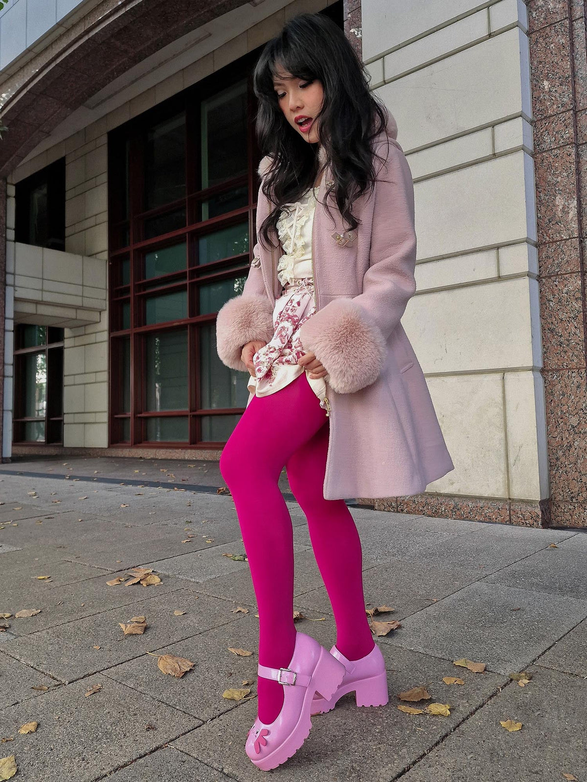 Super Opaque 120 Den Tights - Raspberry Pie