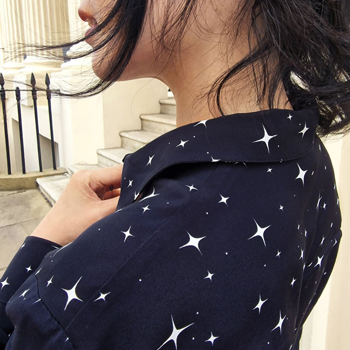 Tailored Woven Viscose Shirt - Night Sky