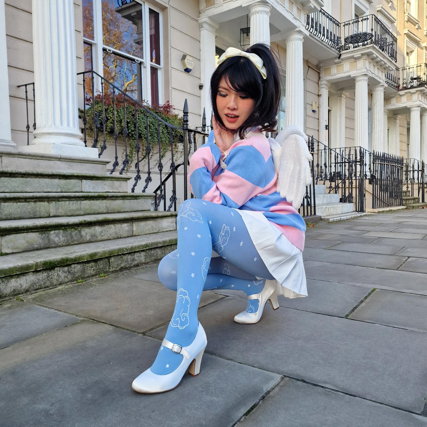 Opaque 80 Den Tights - Woodcut Clouds