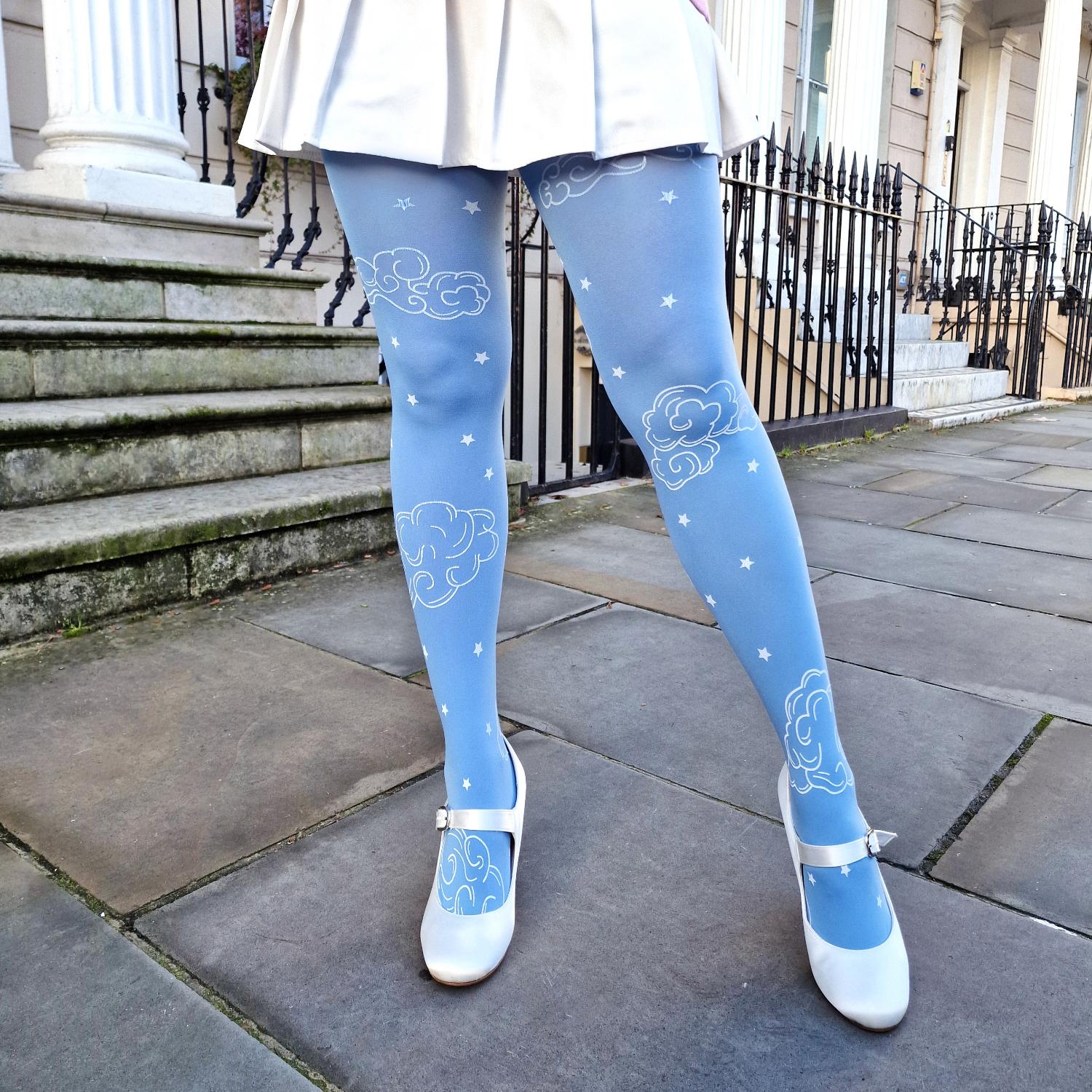 Opaque 80 Den Tights - Woodcut Clouds