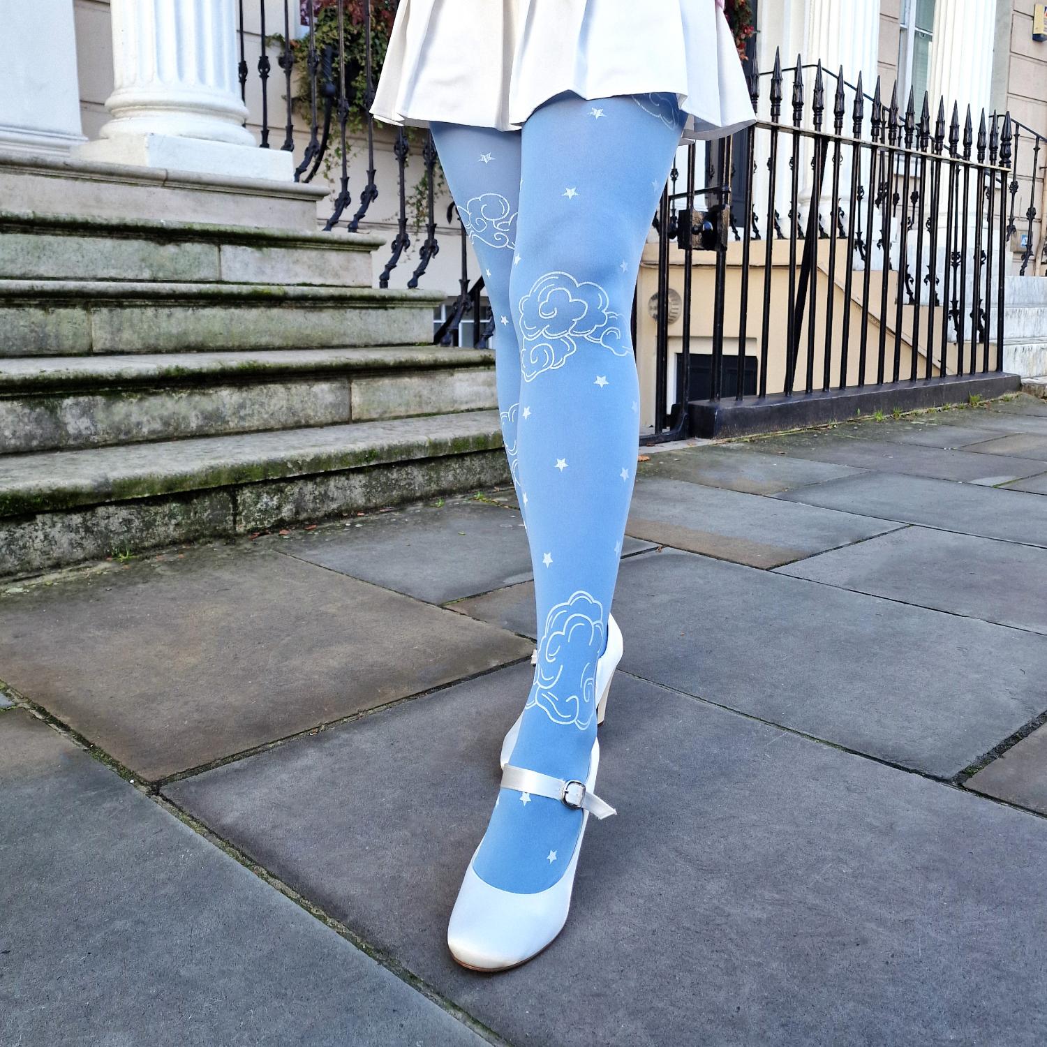 Opaque 80 Den Tights - Woodcut Clouds