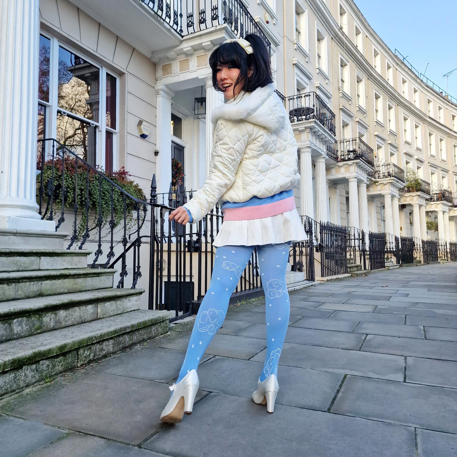 Opaque 80 Den Tights - Woodcut Clouds