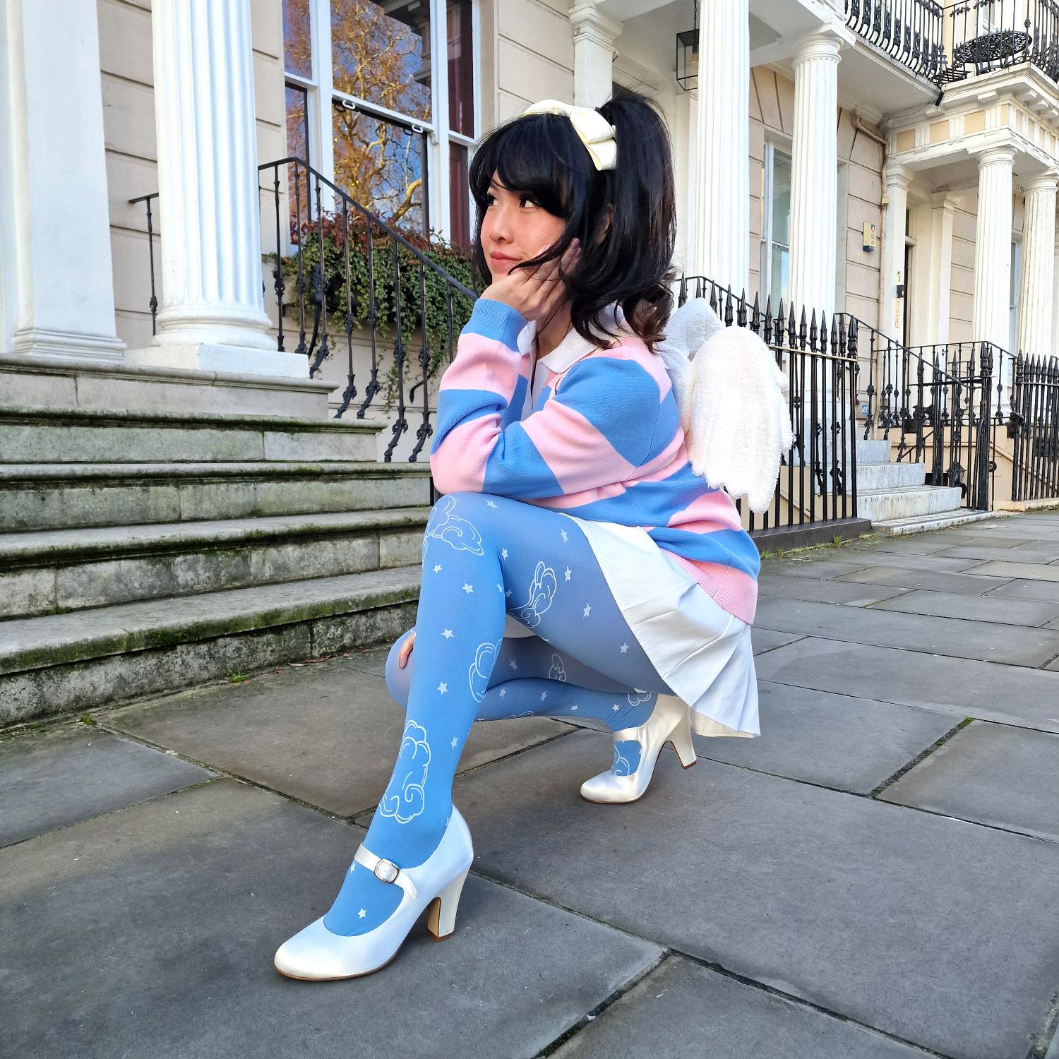 Opaque 80 Den Tights - Woodcut Clouds