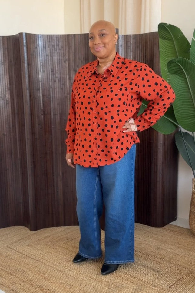 Tailored Woven Viscose Shirt - Spiced Spot