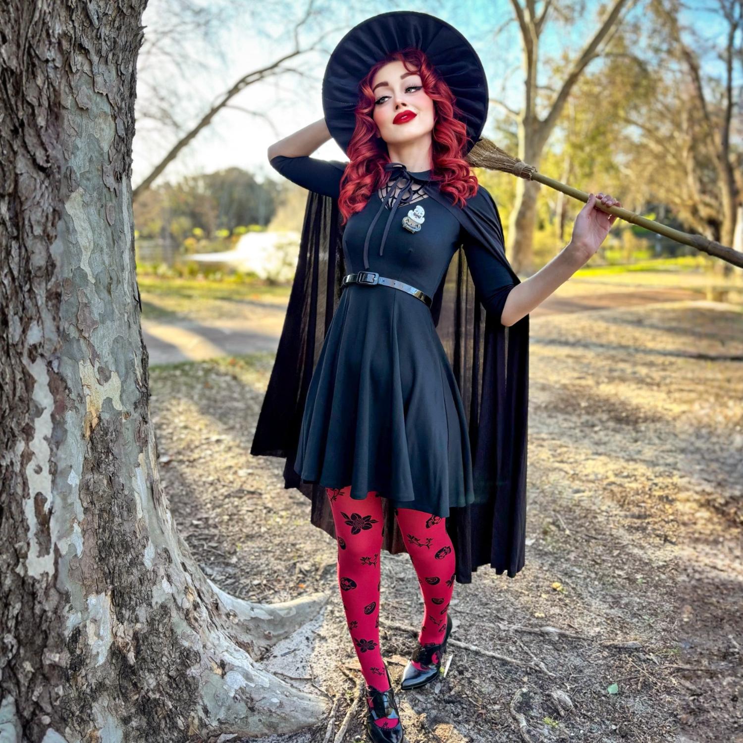 Danu Skull Flower Tights | Blood Red 80 Denier Tights – Snag US