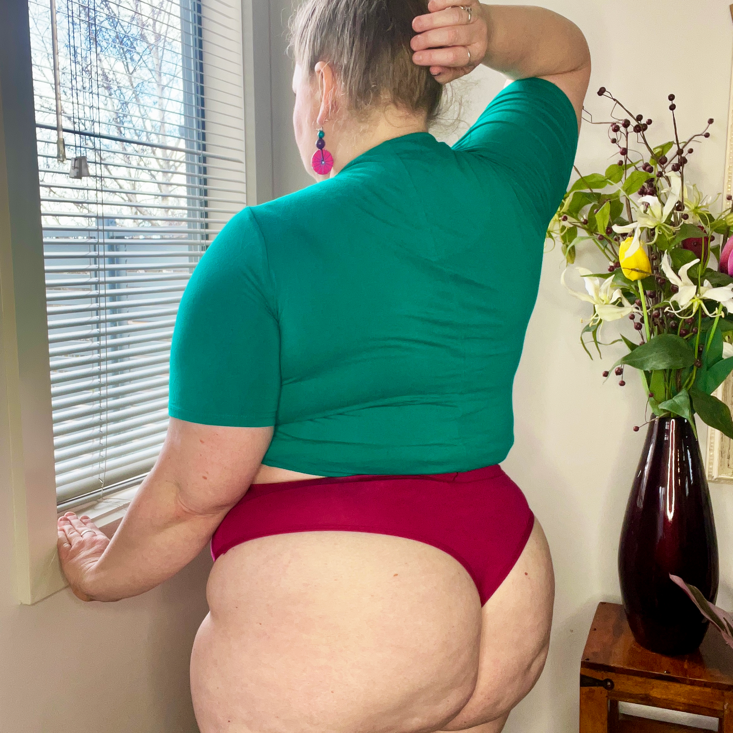 Organic Cotton Cheeky High Leg Panties - Raspberry Pie