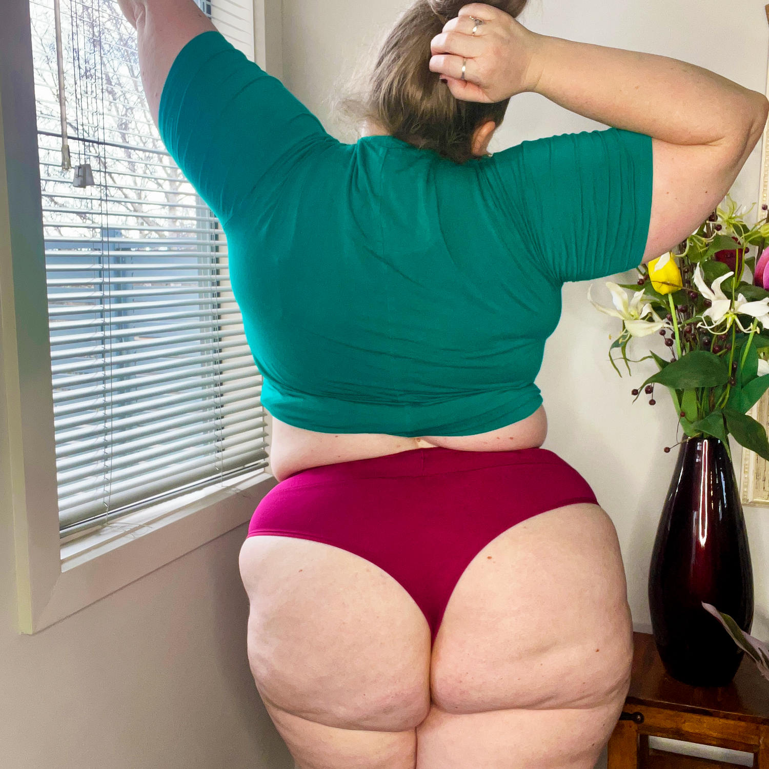 Organic Cotton Cheeky High Leg Panties - Raspberry Pie