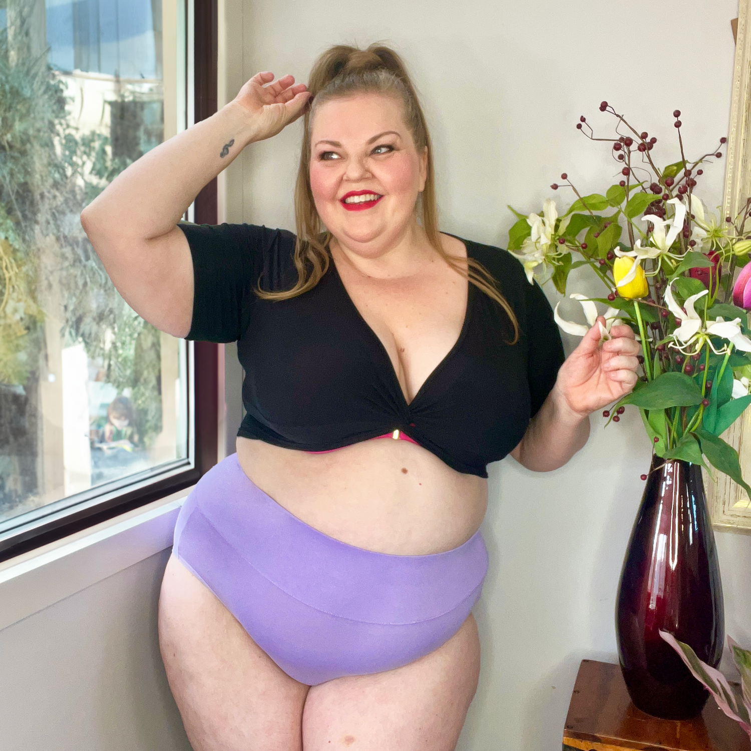 Organic Cotton Full Brief Panties - Cassis de Violet