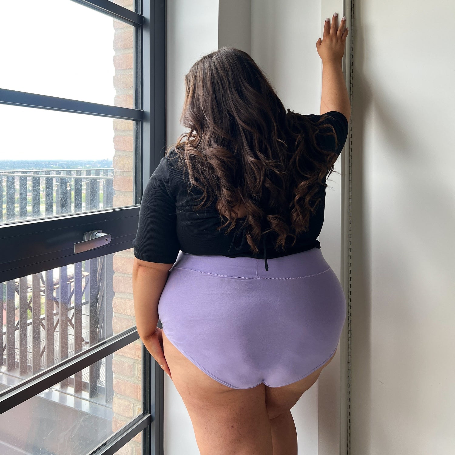 Organic Cotton Super High Waist Panties - Cassis de Violet