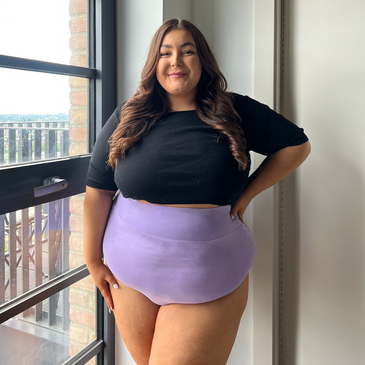 Organic Cotton Super High Waist Panties - Cassis de Violet