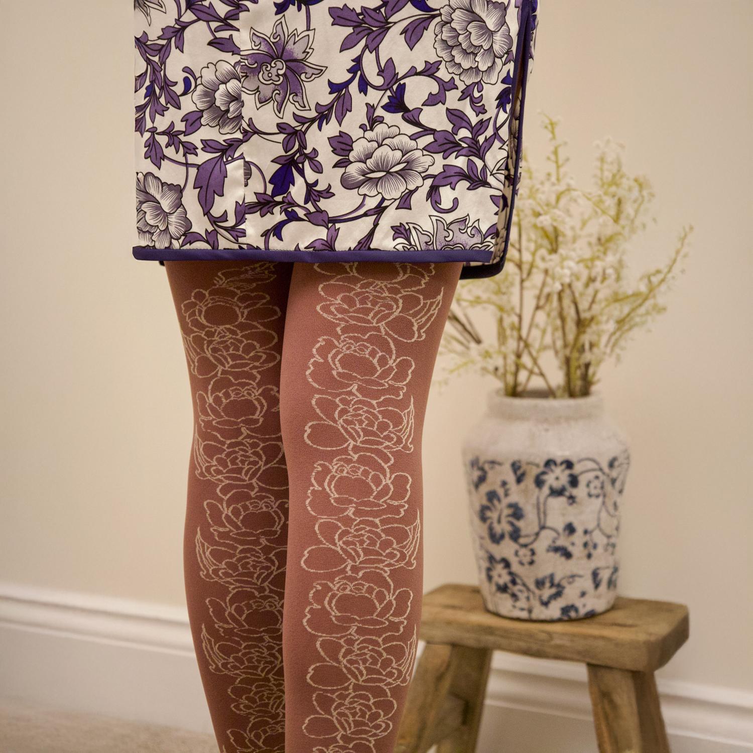 80 Denier Opaque Tights - Peonies – Snag US