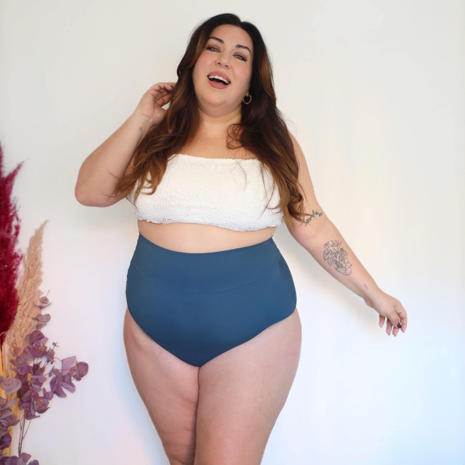 Organic Cotton Super High Waist Panties - Denim