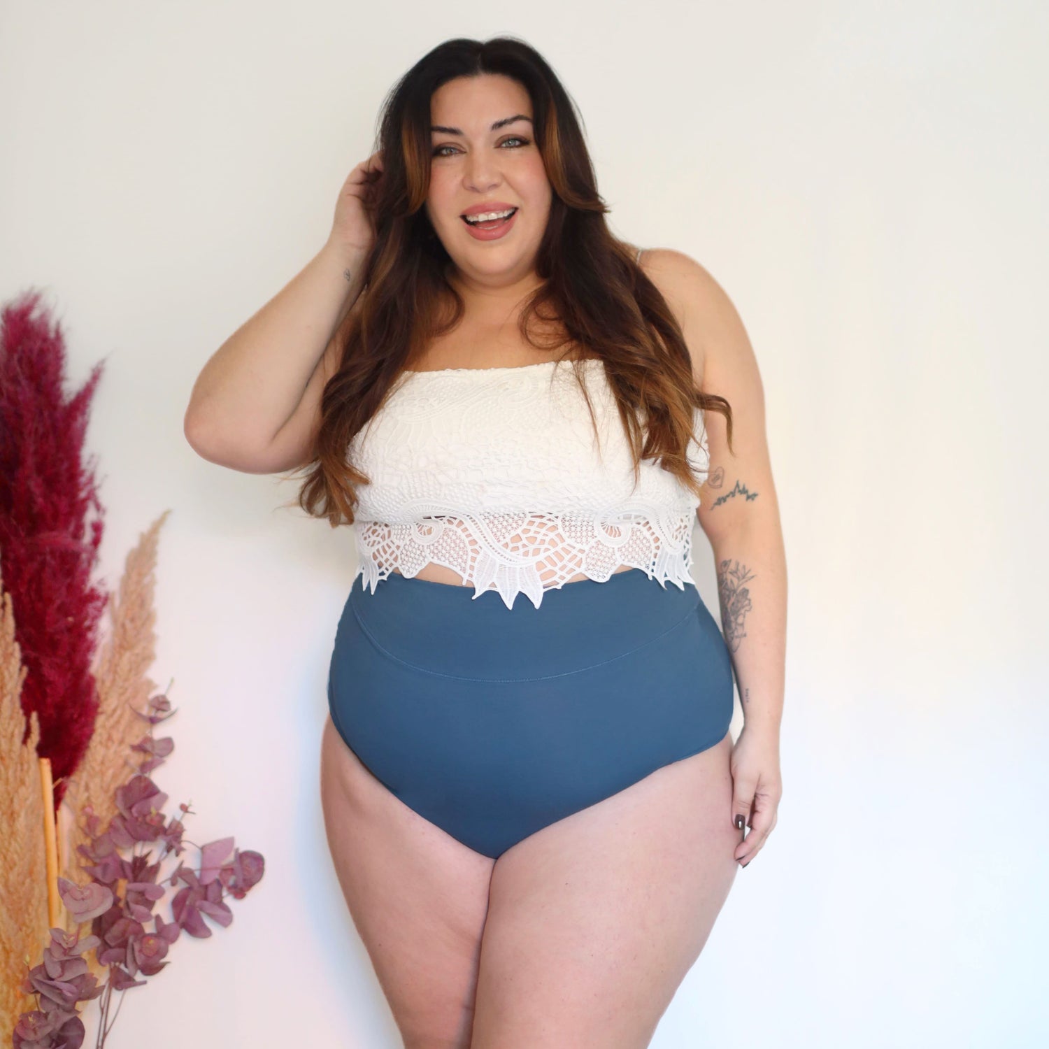 Organic Cotton Super High Waist Panties - Denim