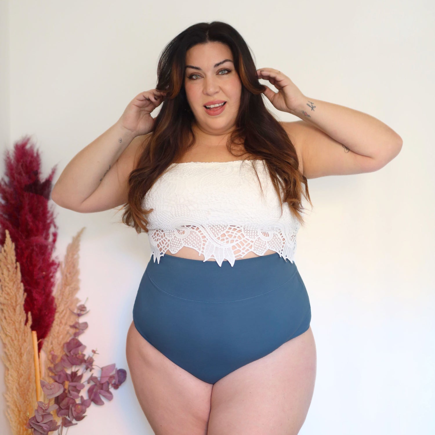 Organic Cotton Super High Waist Panties - Denim