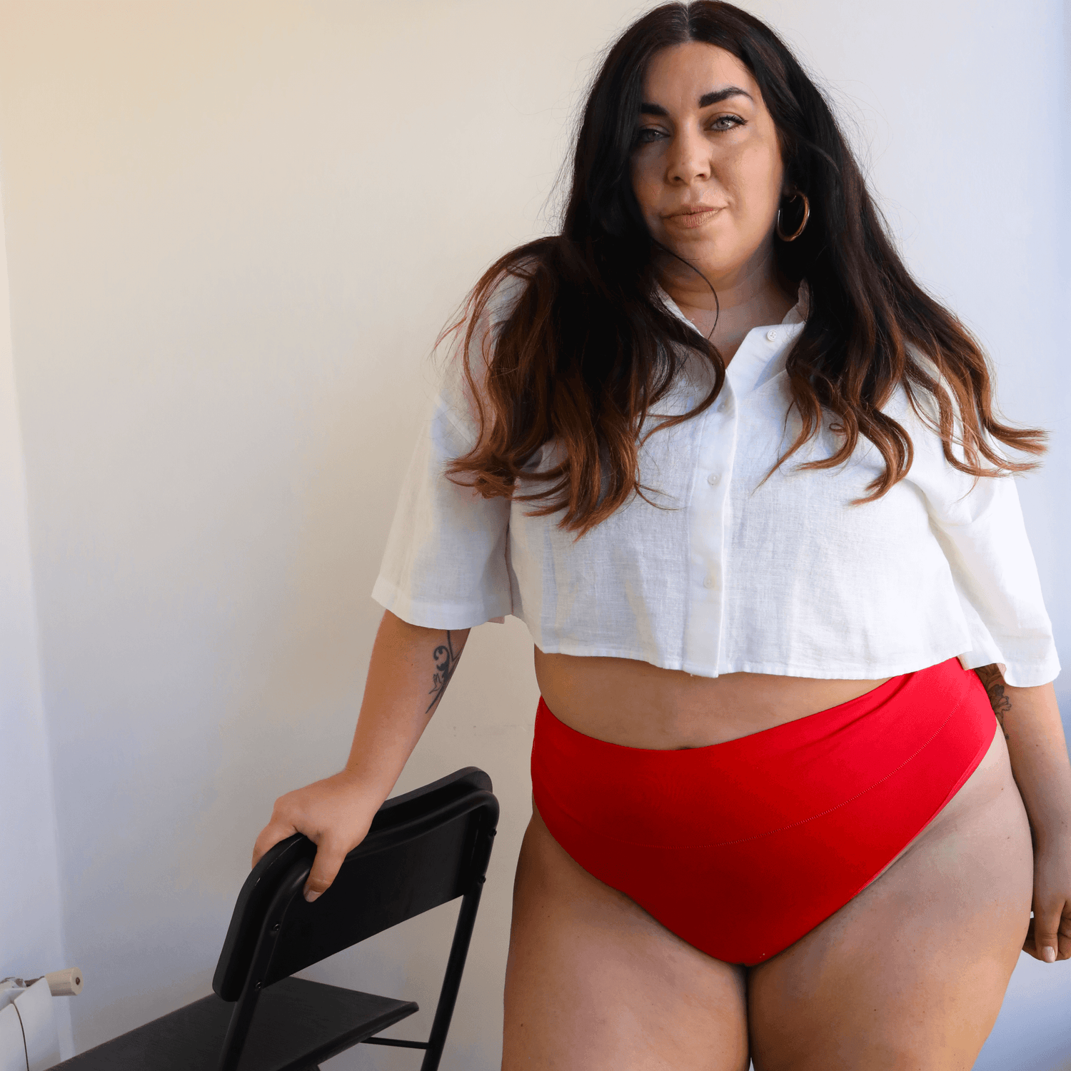 Organic Cotton Cheeky High Leg Panties - Lobster