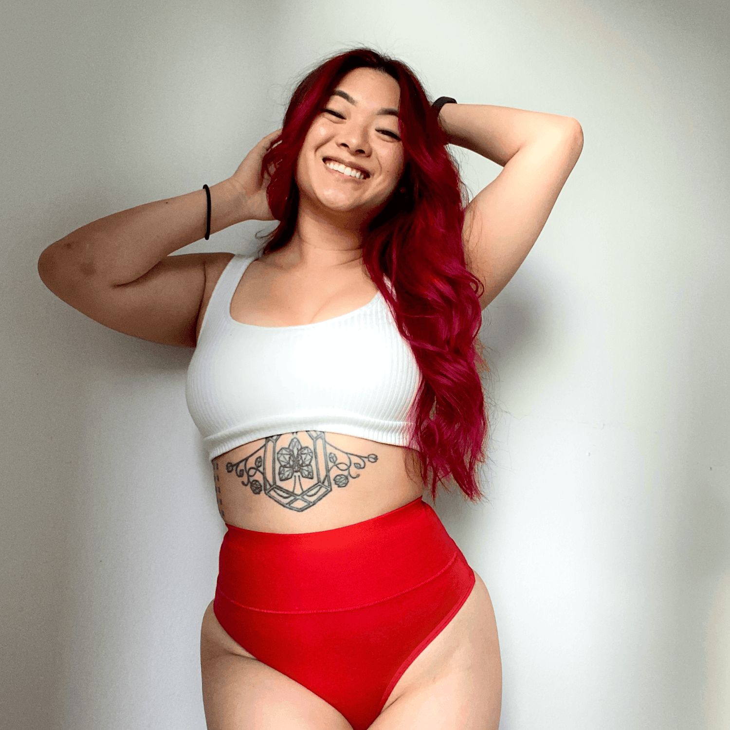 Organic Cotton Cheeky High Leg Panties - Lobster