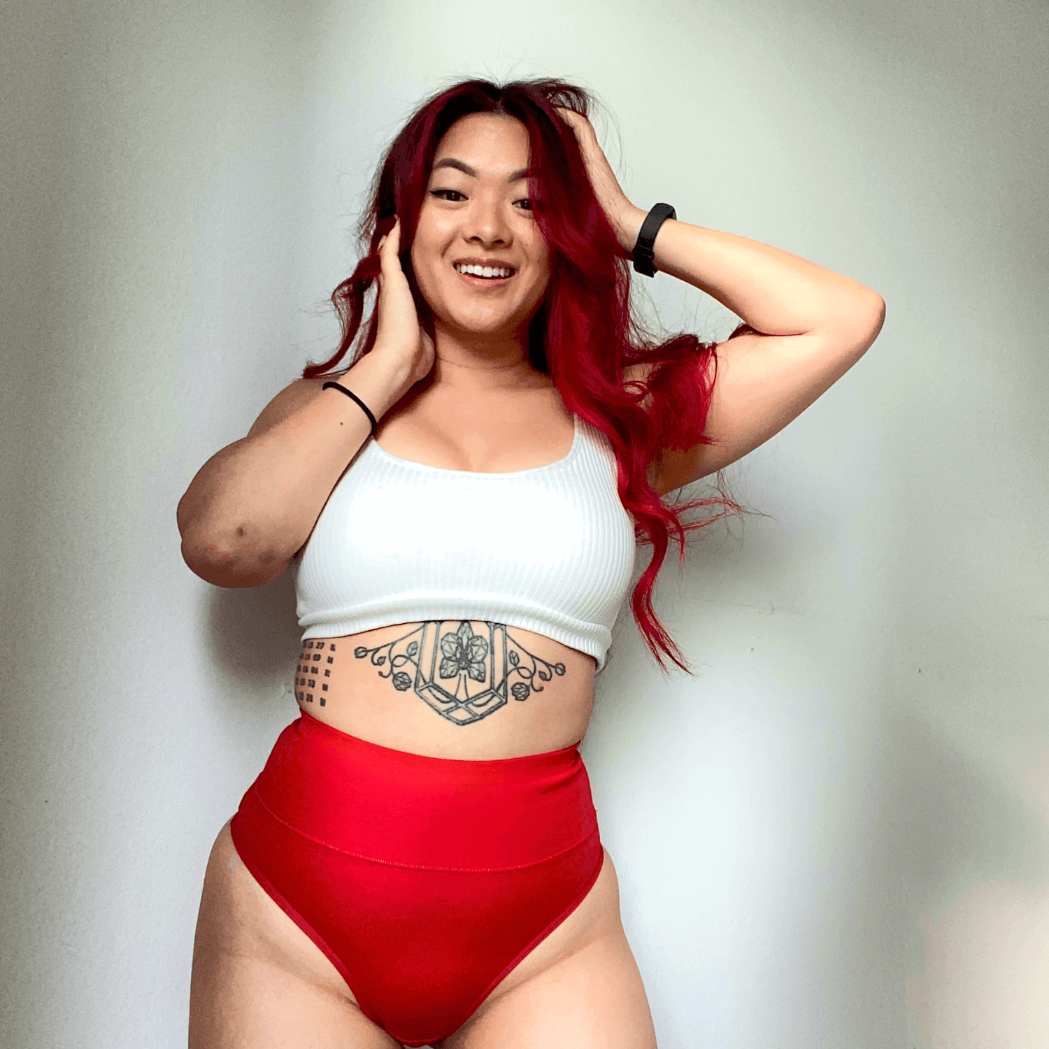 Organic Cotton Cheeky High Leg Panties - Lobster