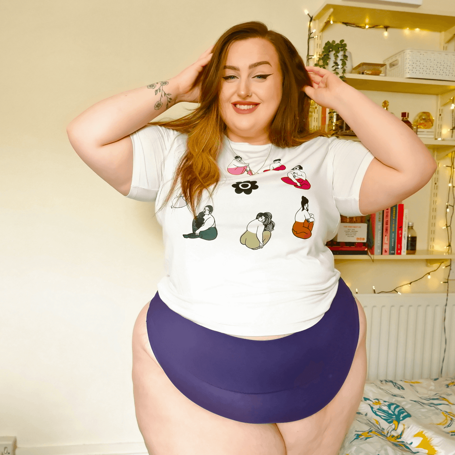 Organic Cotton Cheeky High Leg Panties - Suffragette Purple