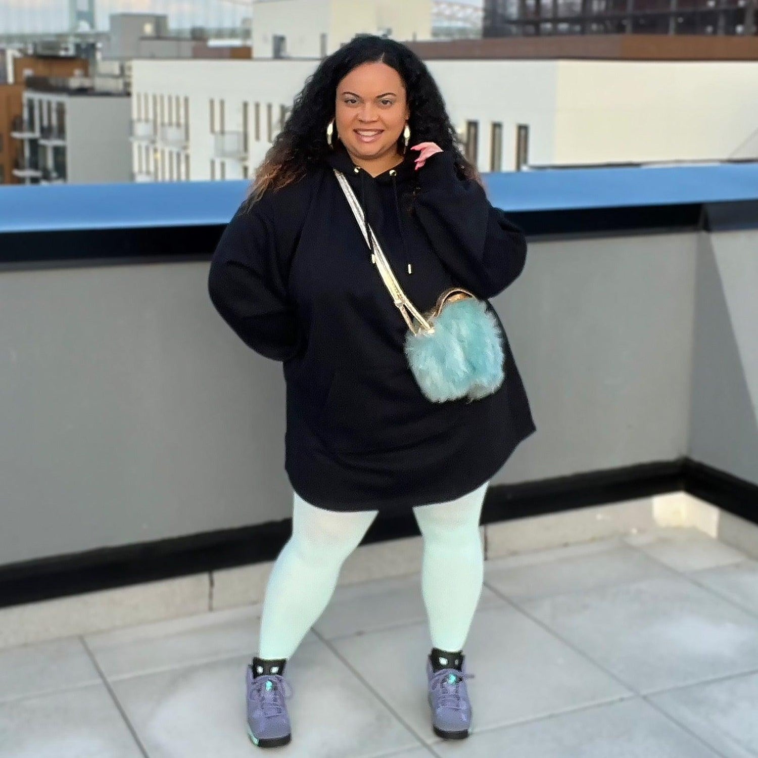 Organic Cotton Longline Hoodie - Black