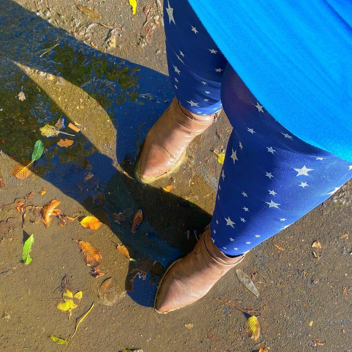 Opaque Star Patterned Blue Colored Tights | Snag