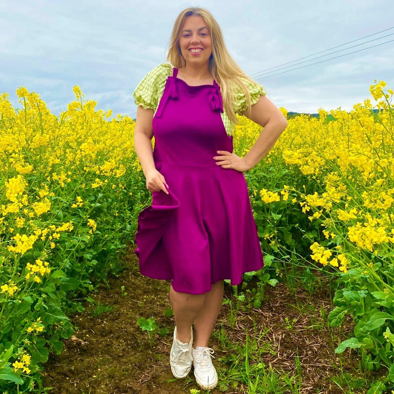 purple pinafore dress Snagafore Pinafore Dress - Figgy Pudding