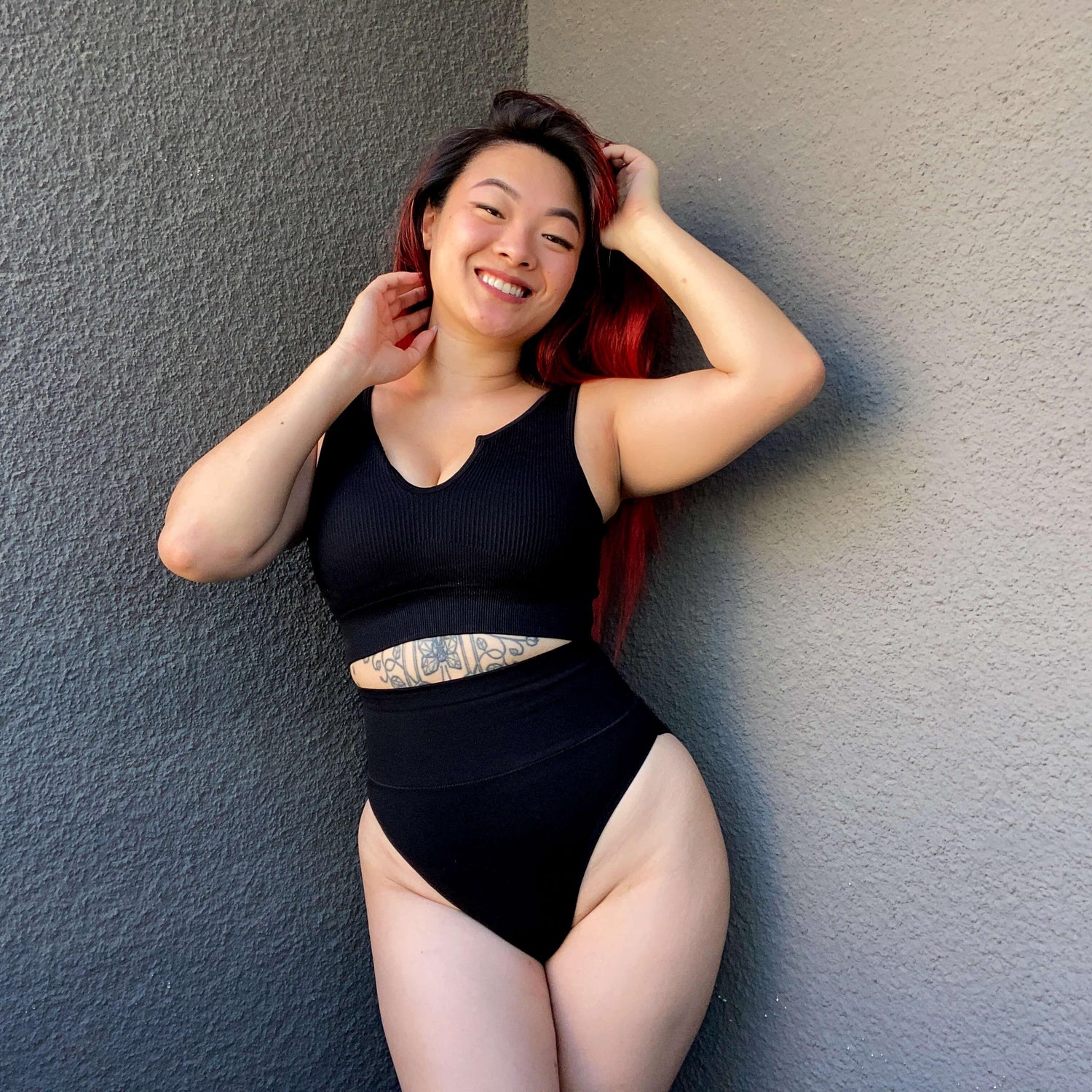 Organic Cotton Super High Leg Panties - Black