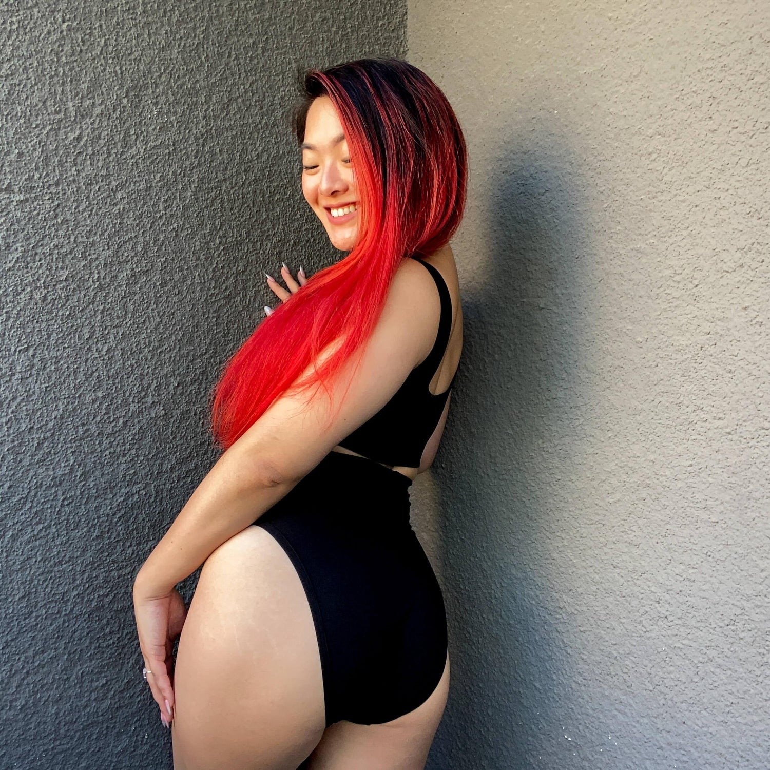 Organic Cotton Super High Leg Panties - Black