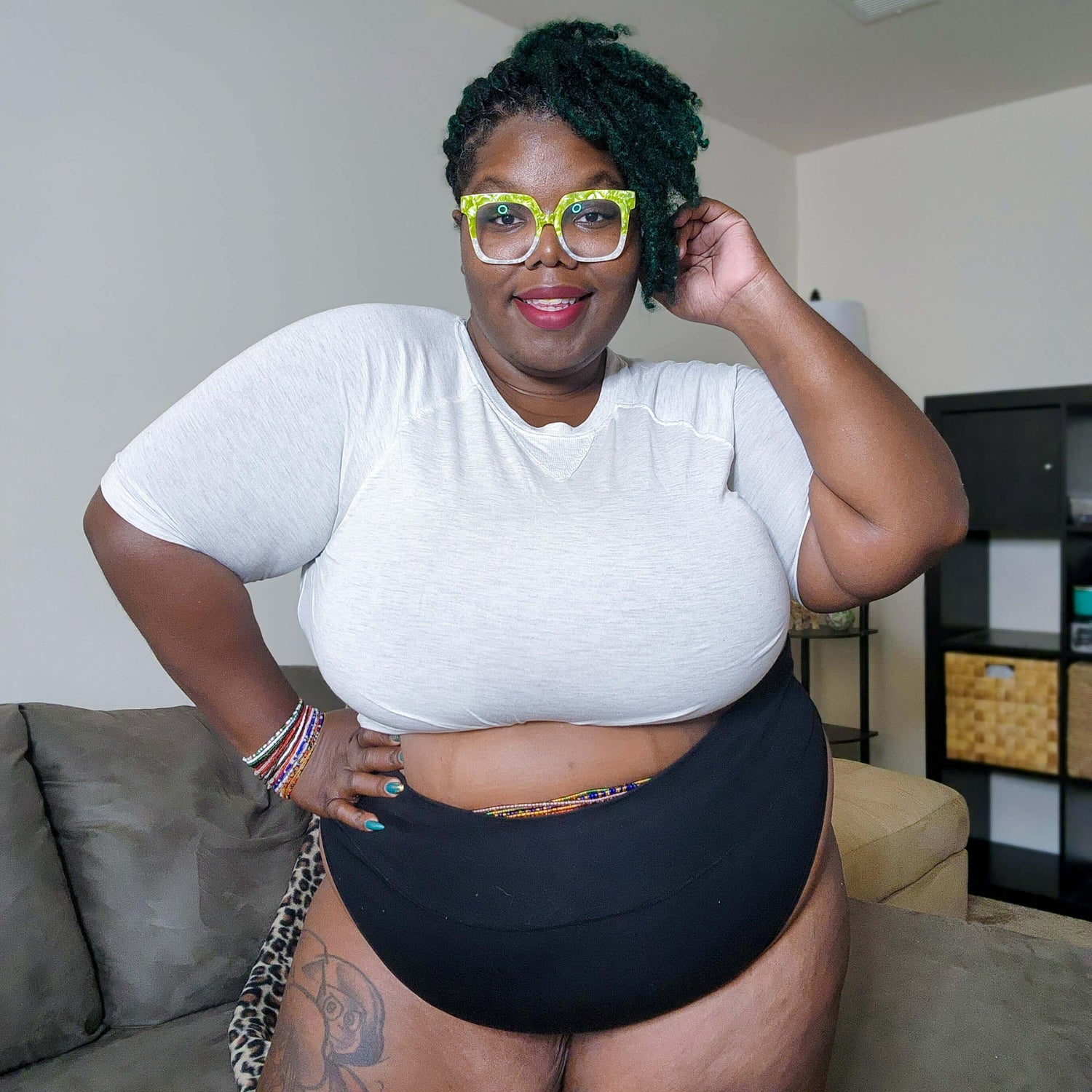 Organic Cotton Super High Leg Panties - Black