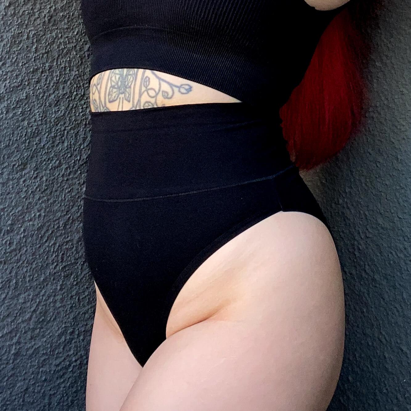 Organic Cotton Super High Leg Panties - Black