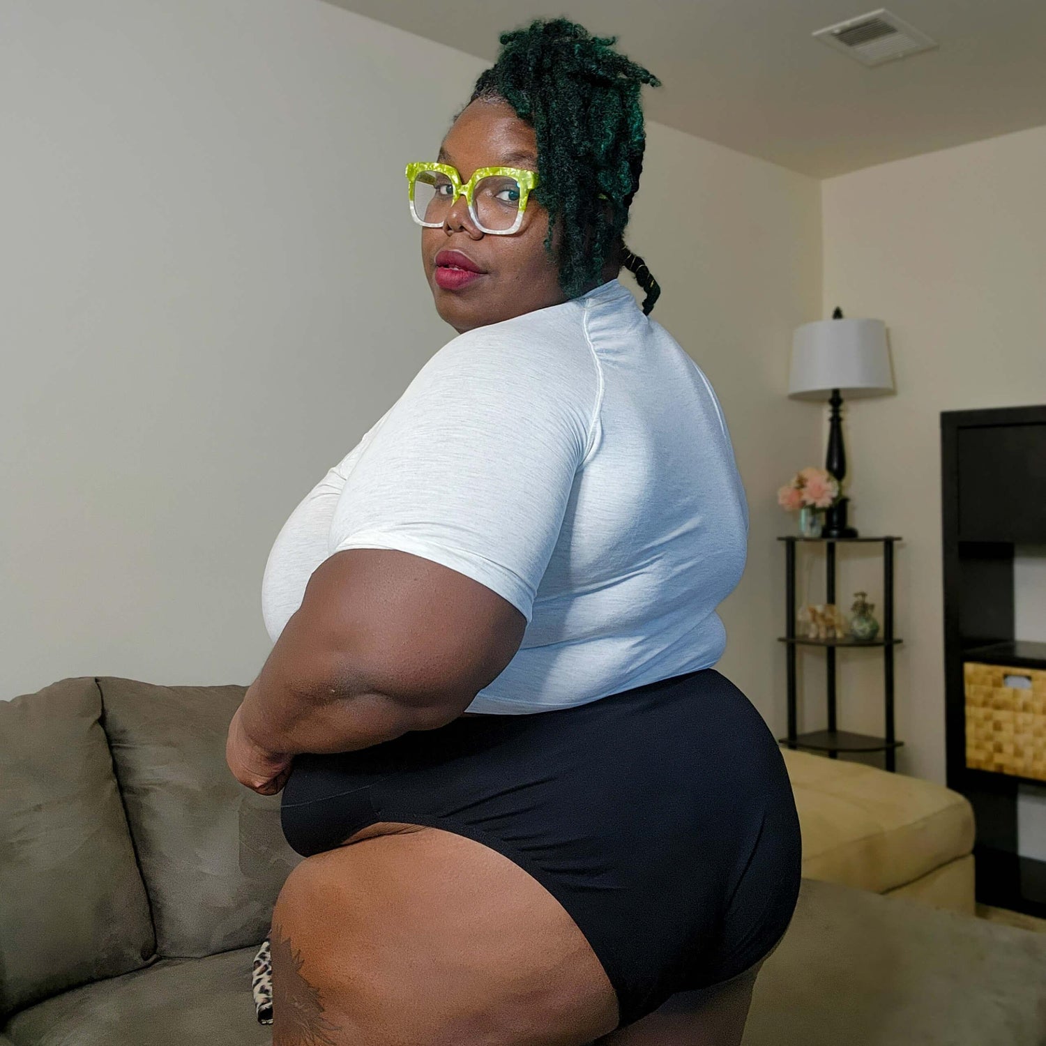 Organic Cotton Super High Leg Panties - Black