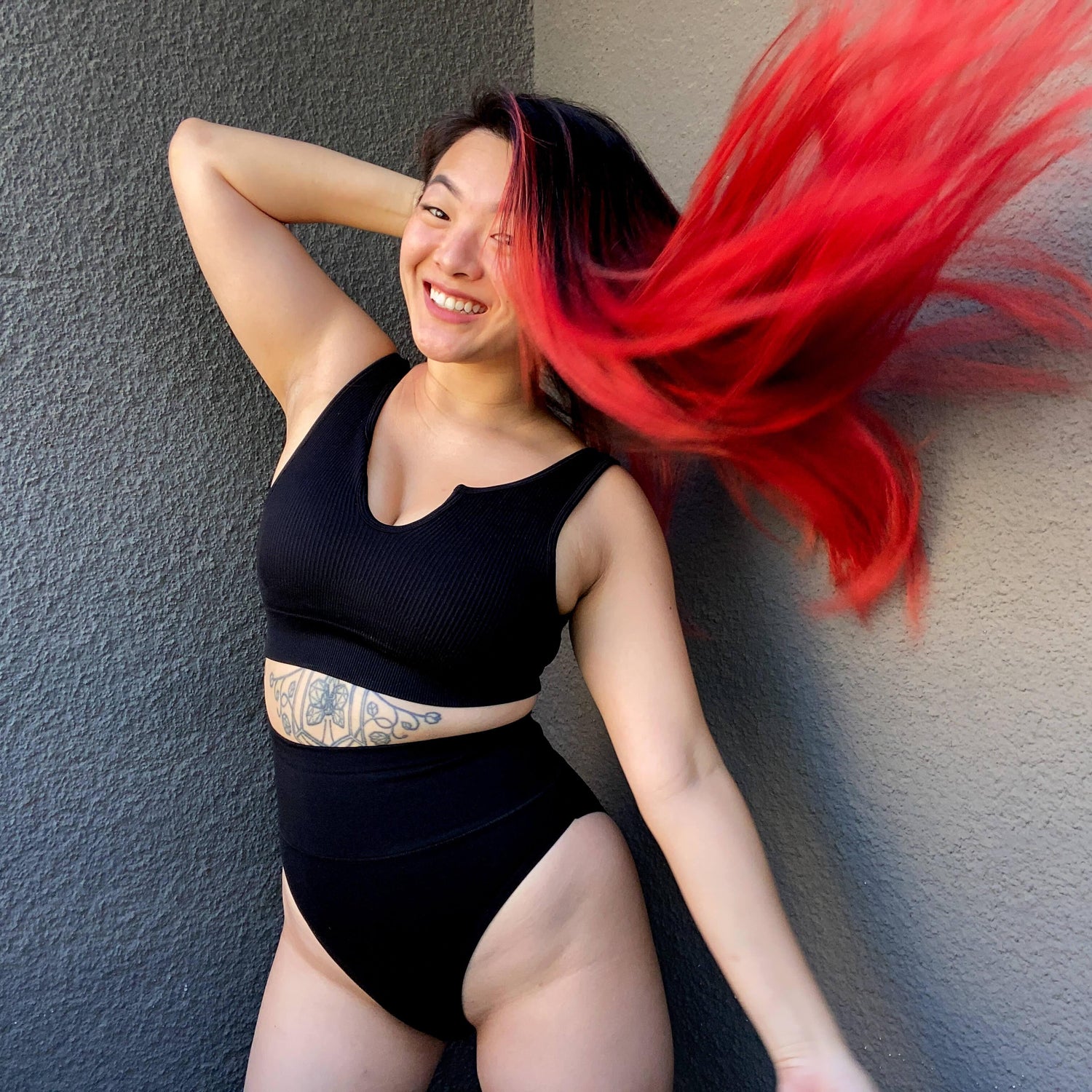 Organic Cotton Super High Leg Panties - Black