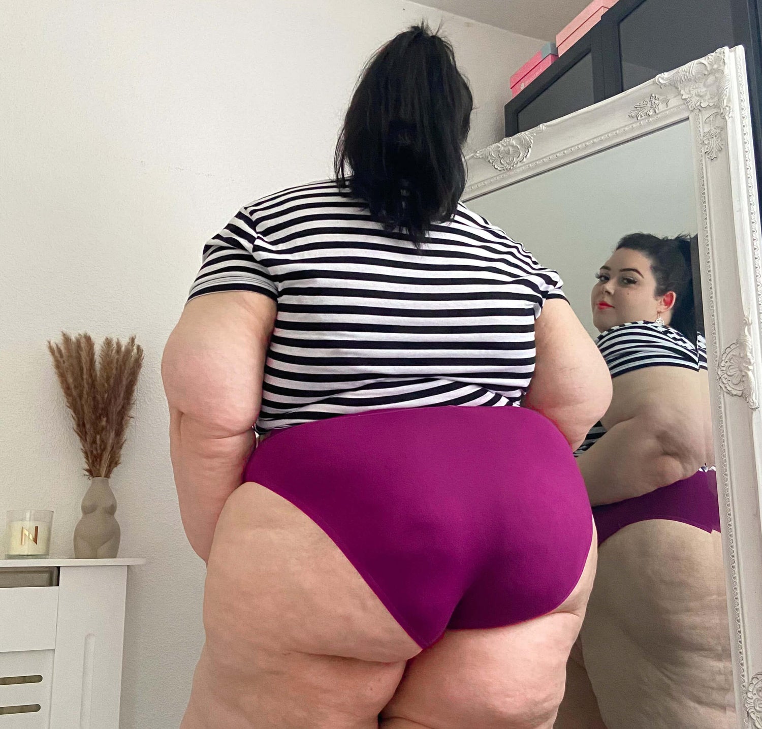 Organic Cotton Super High Leg Panties - Figgy Pudding