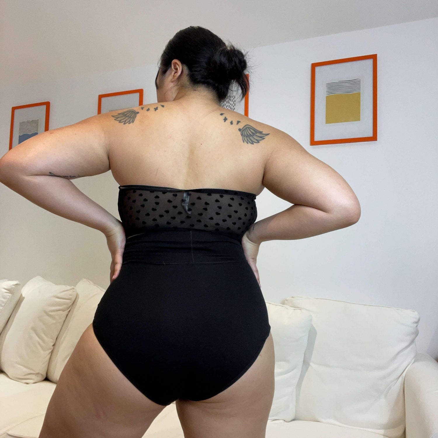 Organic Cotton Super High Waist Panties - Black