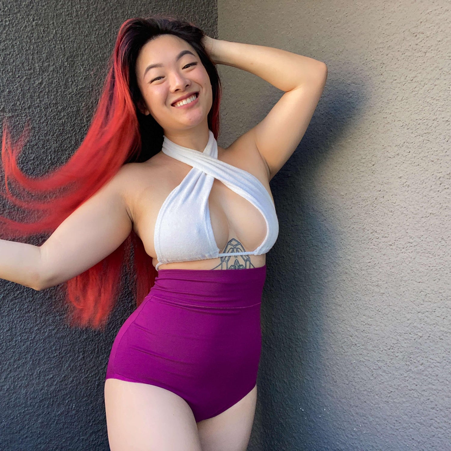 Organic Cotton Super High Waist Panties - Figgy Pudding