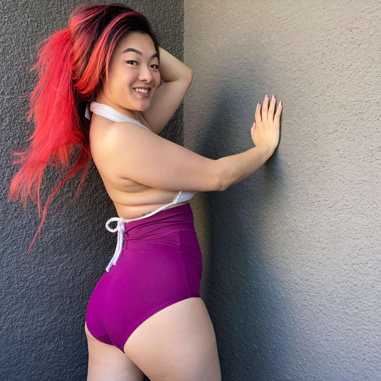 Organic Cotton Super High Waist Panties - Figgy Pudding