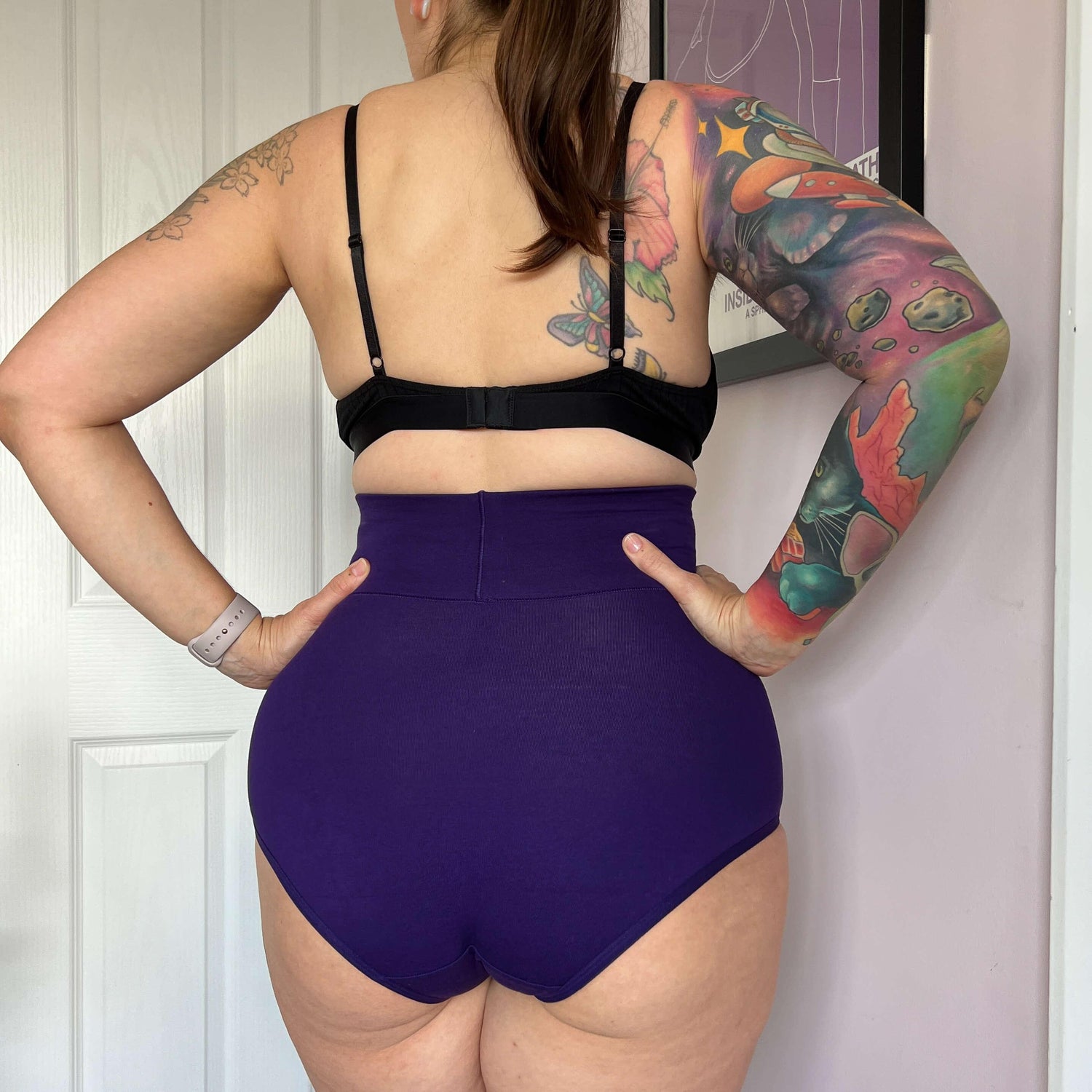 Organic Cotton Super High Waist Panties - Suffragette Purple