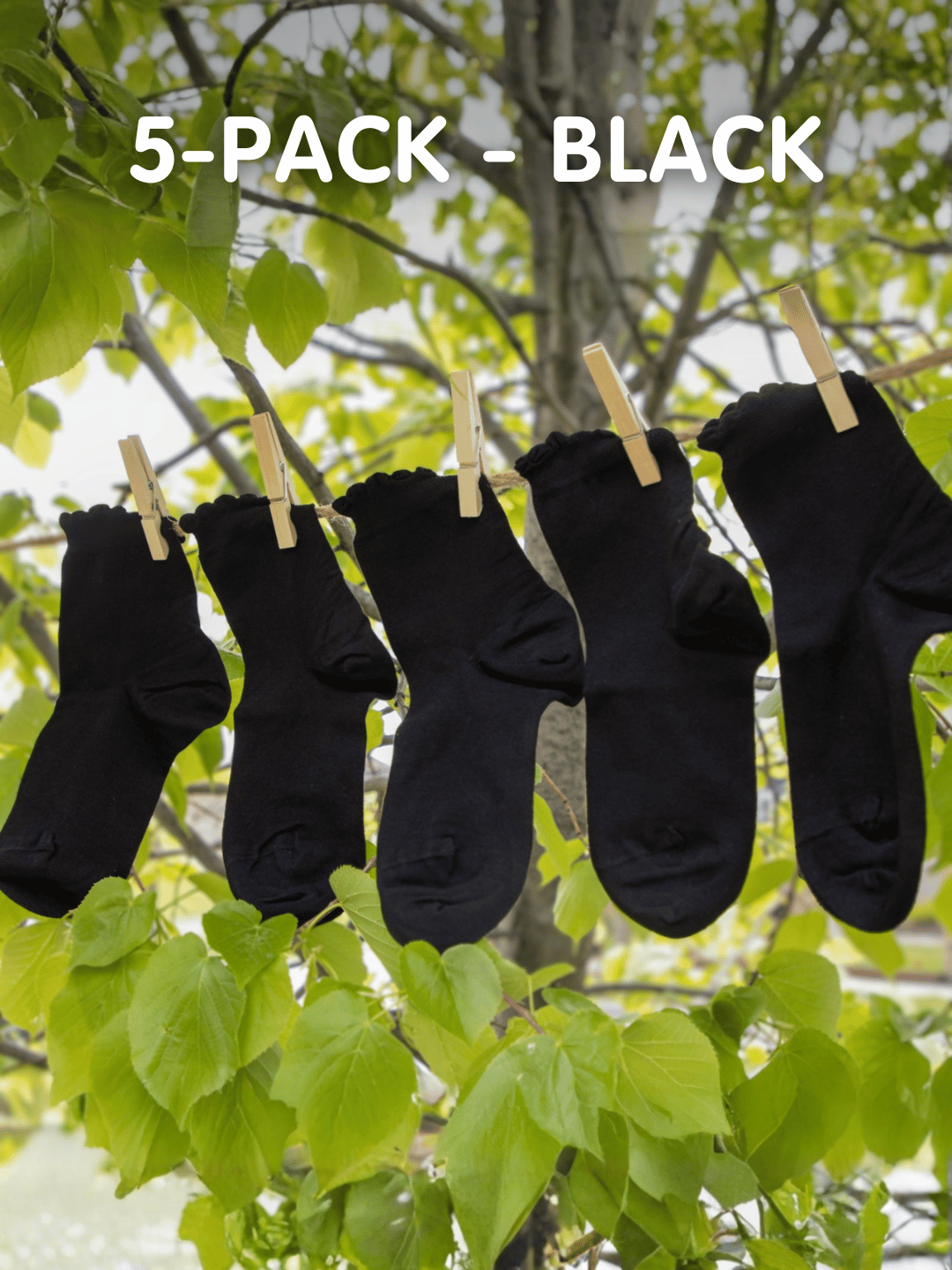 Ultimate Bamboo Ankle Socks - 5 Pairs in Black