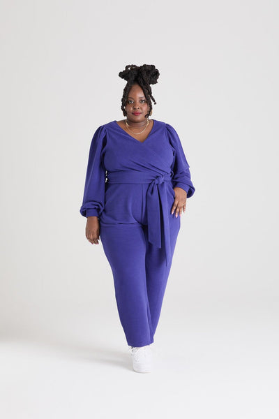 Ottoman Long Sleeve Wrap Jumpsuit - Aretha - Tights