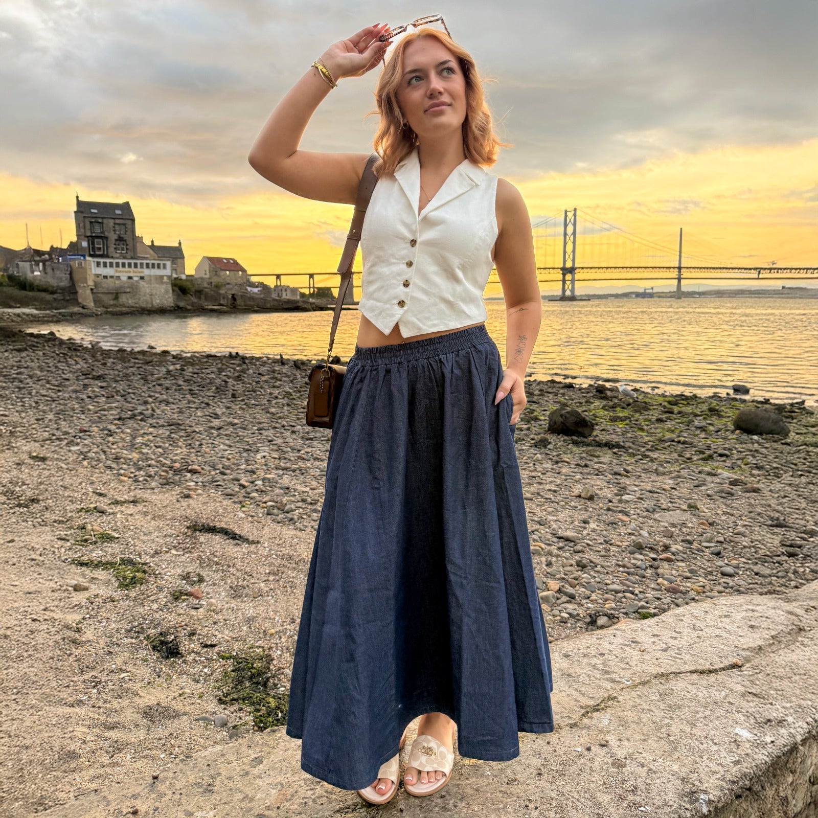 Chambray Maxi Skirt, US 0-34 – Snag US