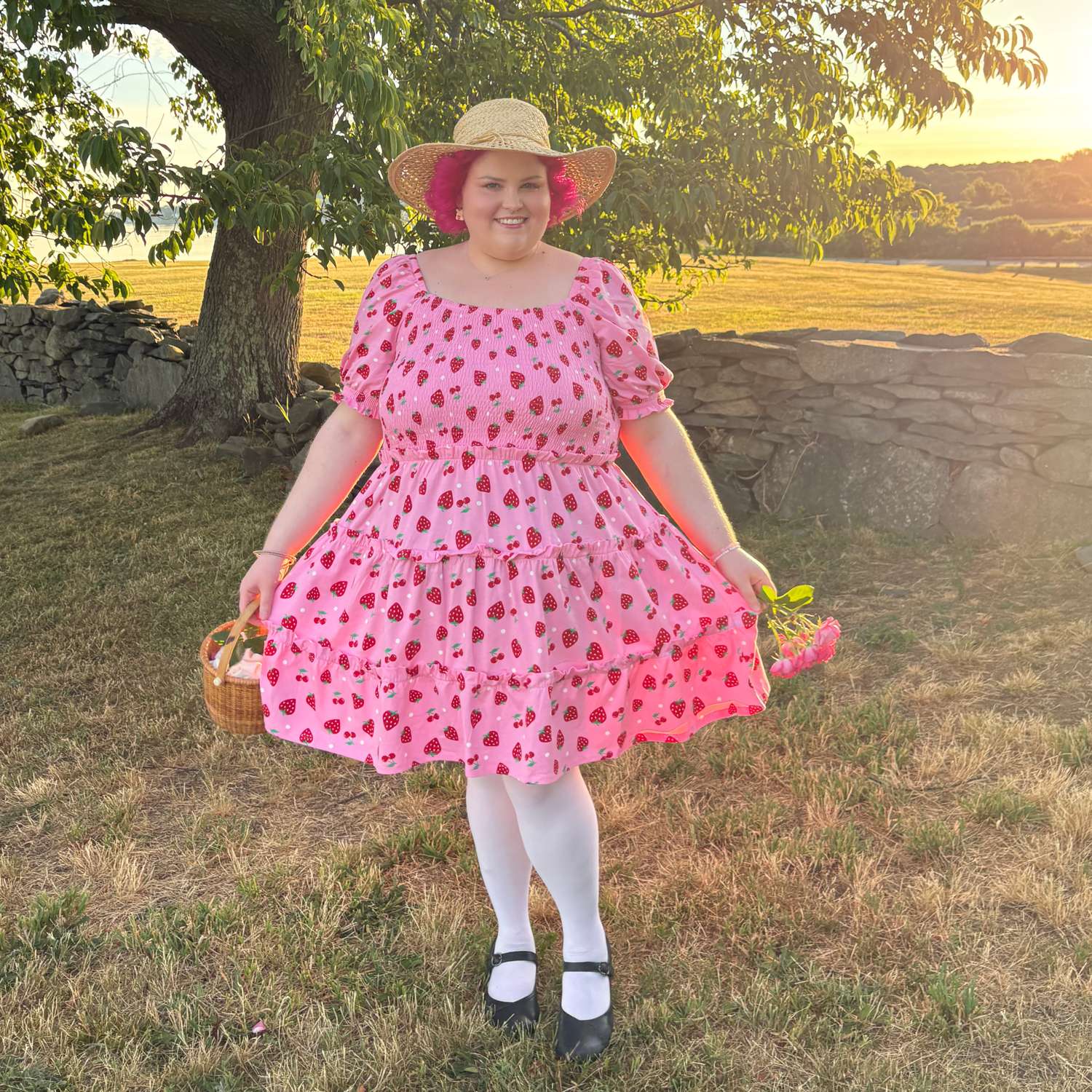 Strawberry Jersey Mini Dress