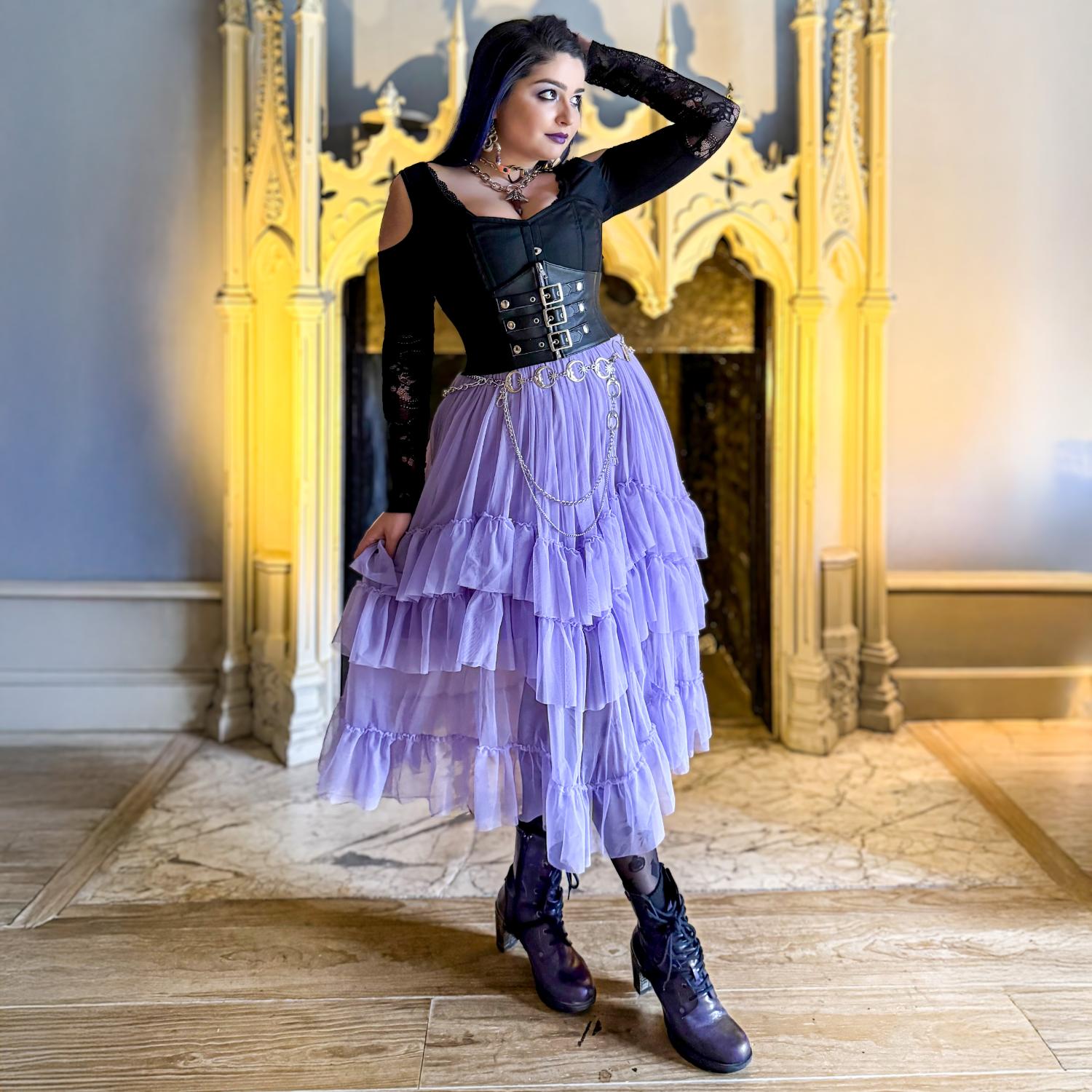 Lavender Fields Maxi Mesh Skirt | Alt Style | Snag Clothing – Snag US