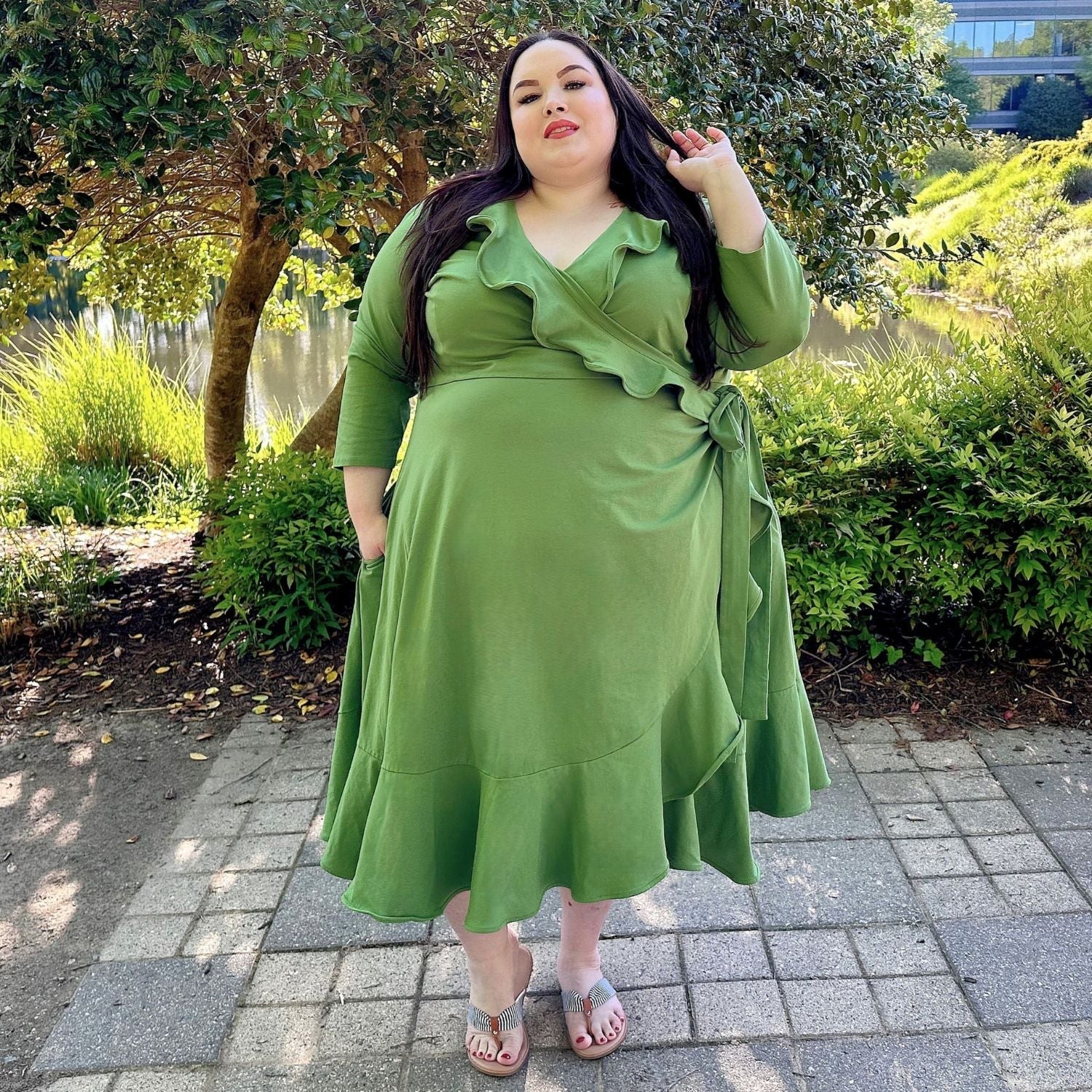 Green plus size clothing best sale