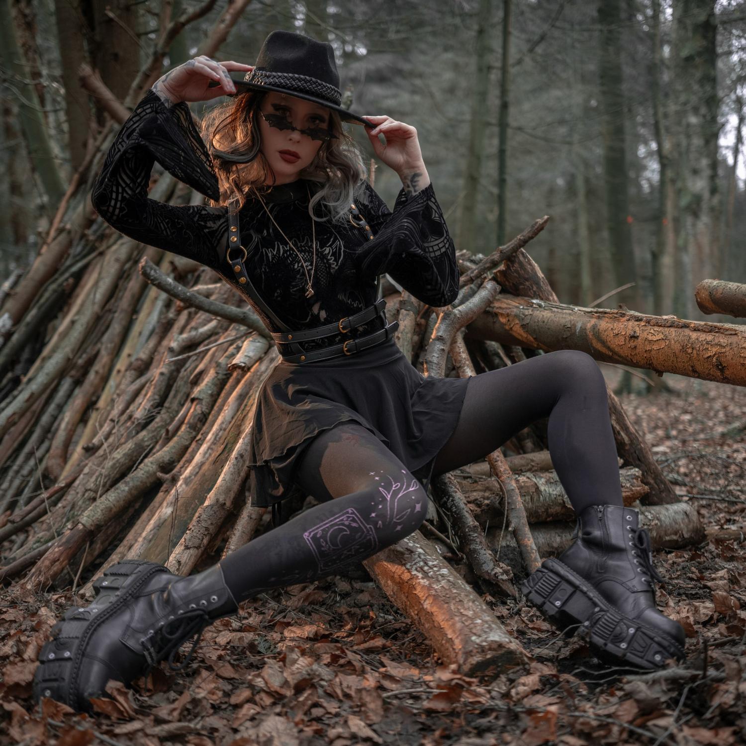 80 Denier Tarot Opaque Tights | Alternative Fashion | Snag – Snag US