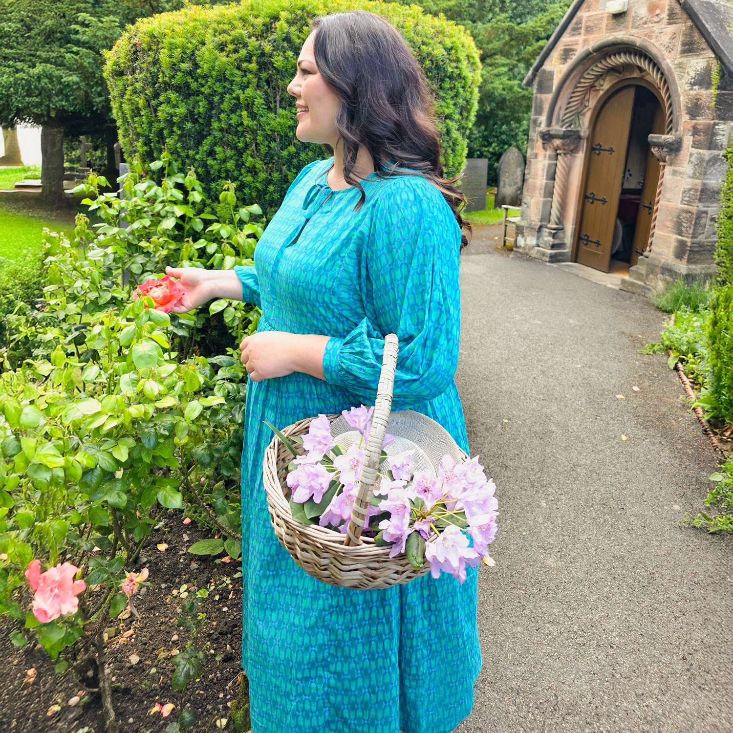 Empire Line Maxi Dress - Teal City | Cotton Voile – Snag US