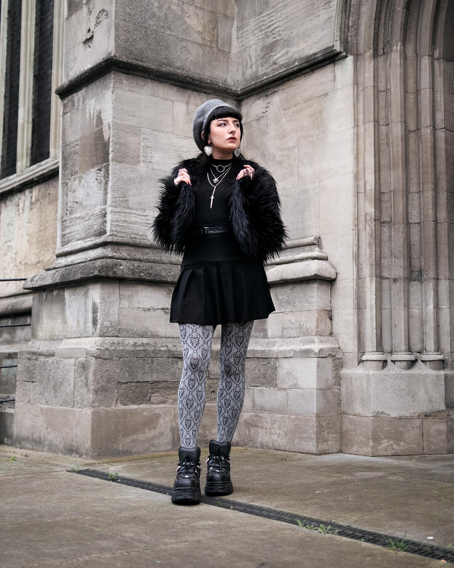 Yule Regret It | Gray Gothic Holiday Tights – Snag US